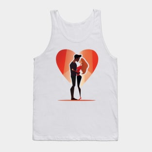 Valentine Romantic couple heart love birds Tank Top